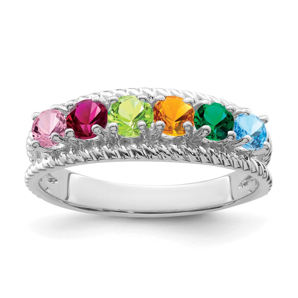 14k White Gold Family Jewelry Ring