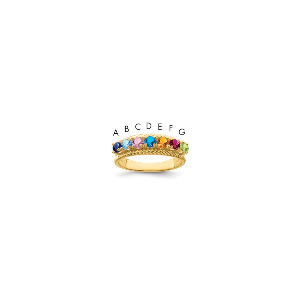 14k Polished 7-Stone Mothers Ring Mounting