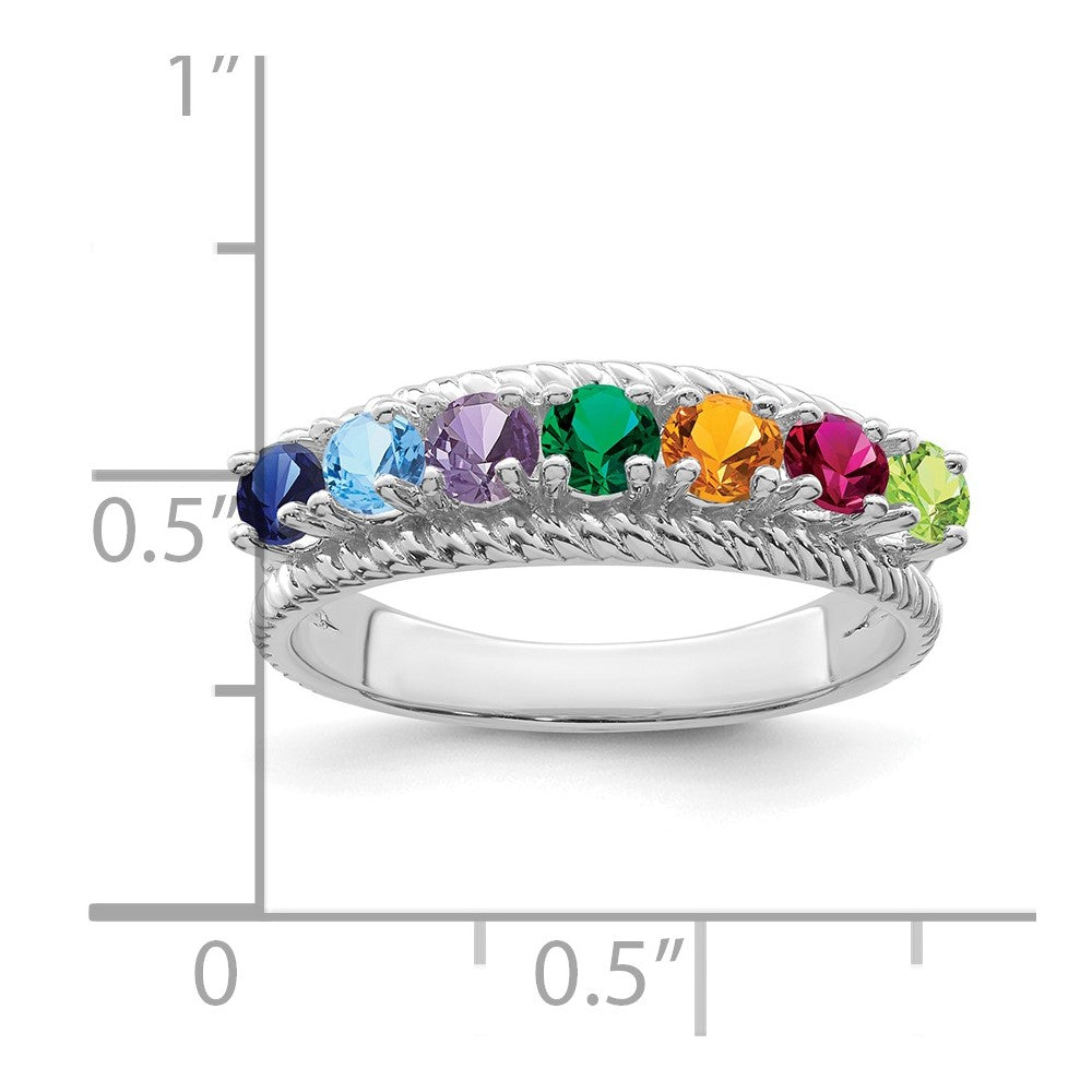 14k White Gold Family Jewelry Ring