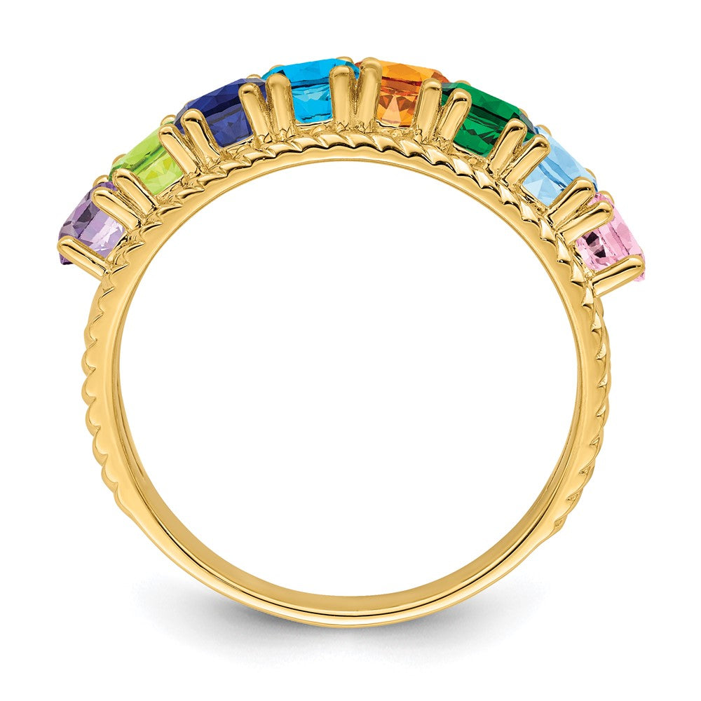 14k Synthetic Family Jewelry Ring