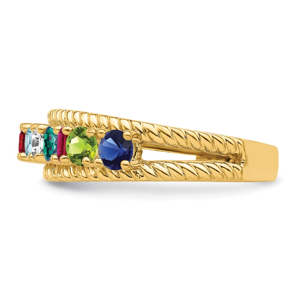 14k Synthetic Family Jewelry Ring