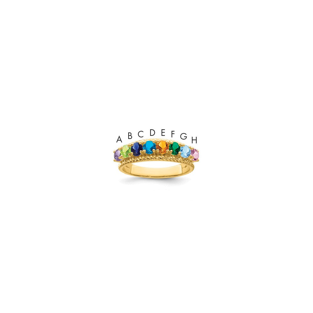 14k Polished 8-Stone Mothers Ring Mounting