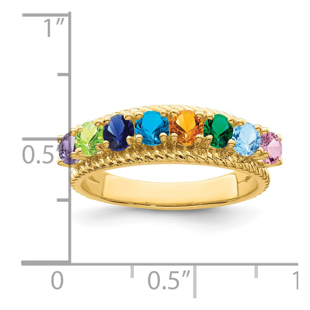 14k Polished 8-Stone Mothers Ring Mounting