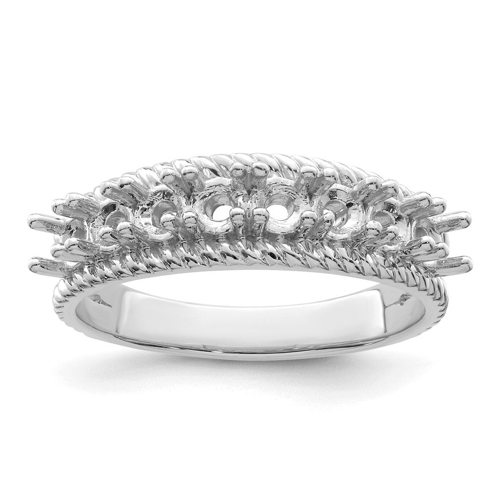 14k White Gold Synthetic Family Jewelry Ring
