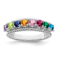 14k White Gold Family Jewelry Ring