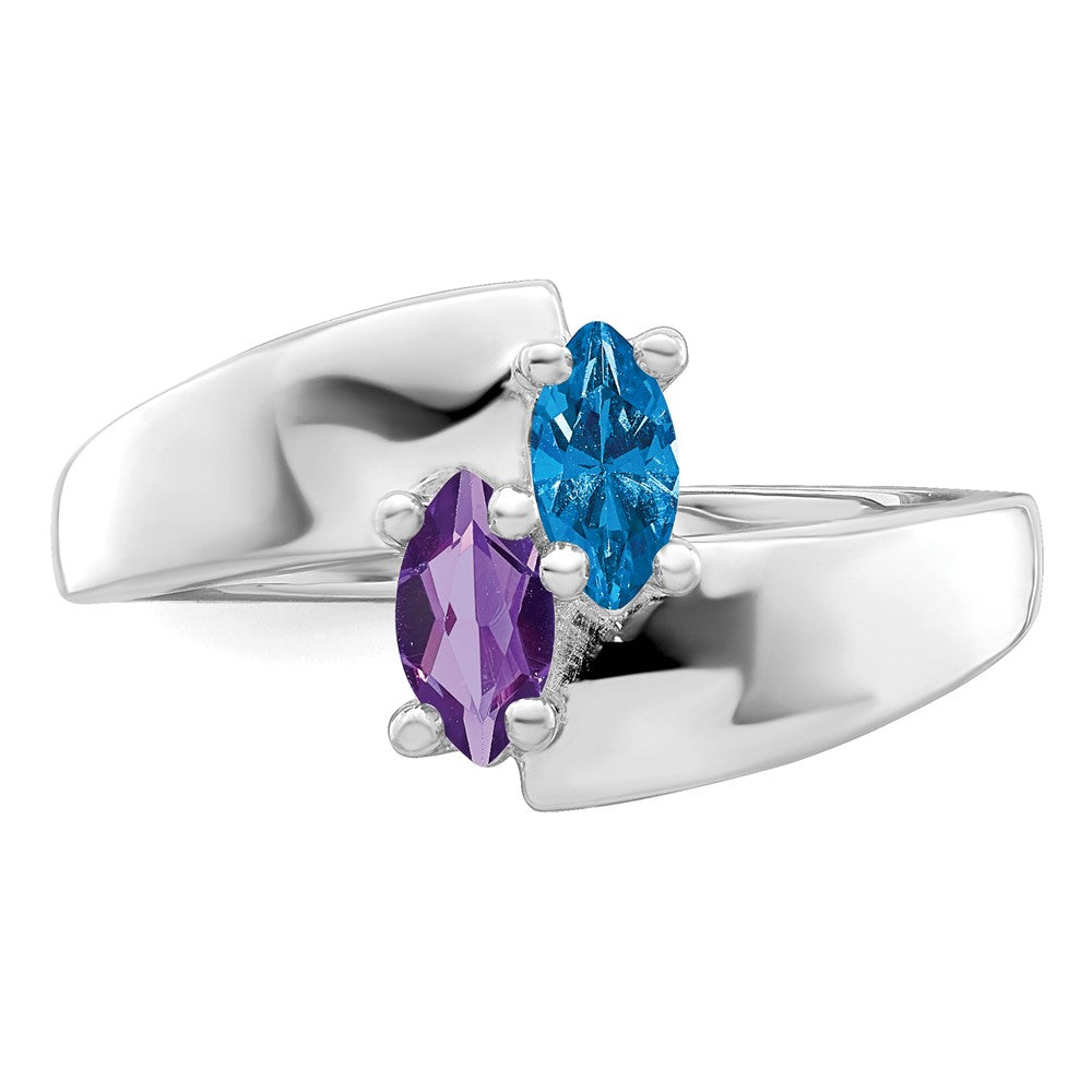 14k White Gold Genuine Family Jewelry Ring