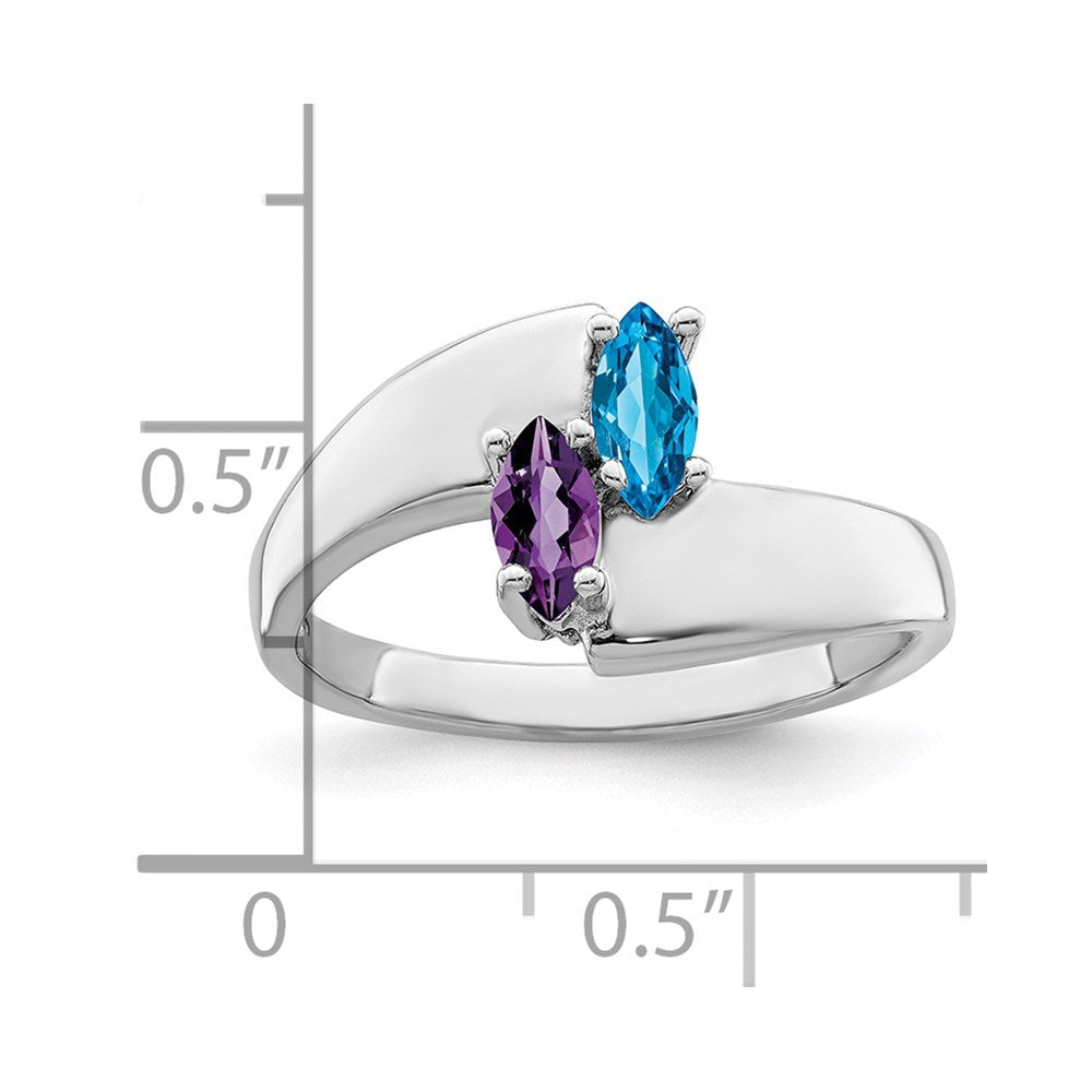 14k White Gold Genuine Family Jewelry Ring