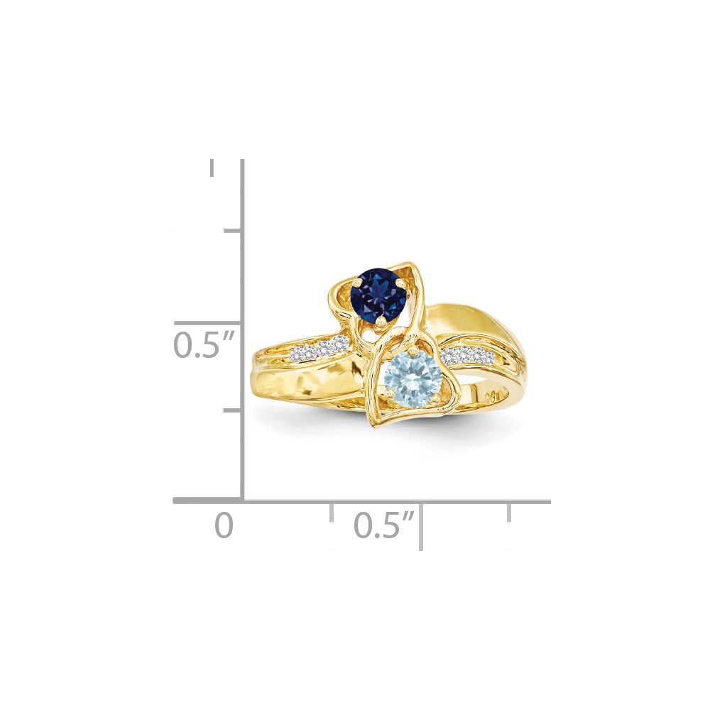 14k Synthetic Family Jewelry Ring