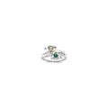Sterling Silver Rhodium-plated Imitation and Diamond Couple Ring