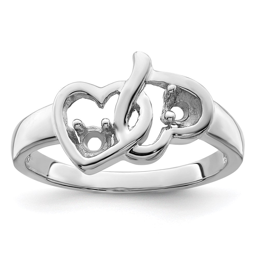 Sterling Silver Rhodium-plated Synthetic 2 Stone Mother's Ring