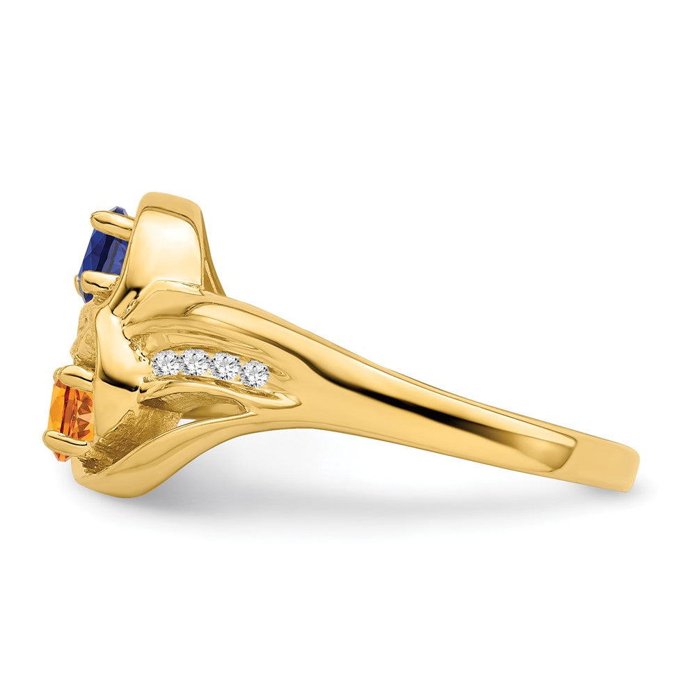 14k Synthetic Family Jewelry Ring