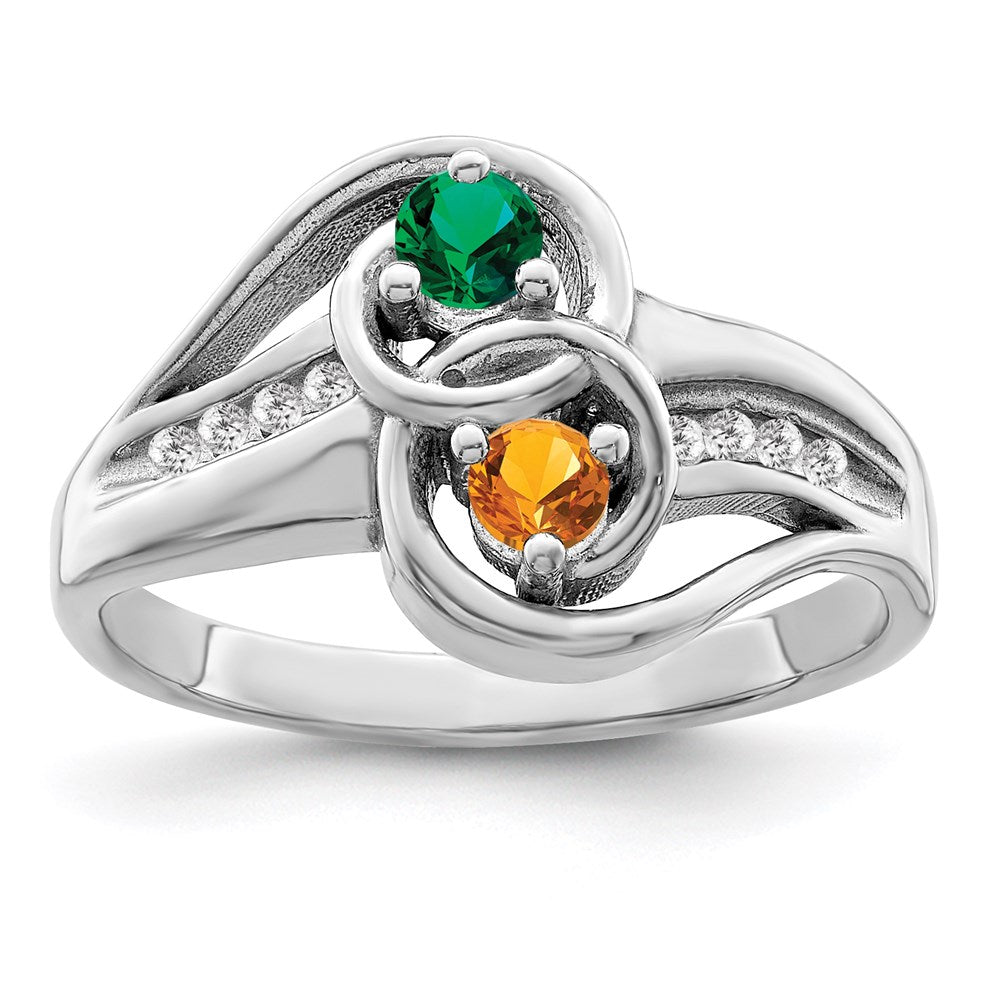 14k White Gold Genuine Family Jewelry Ring