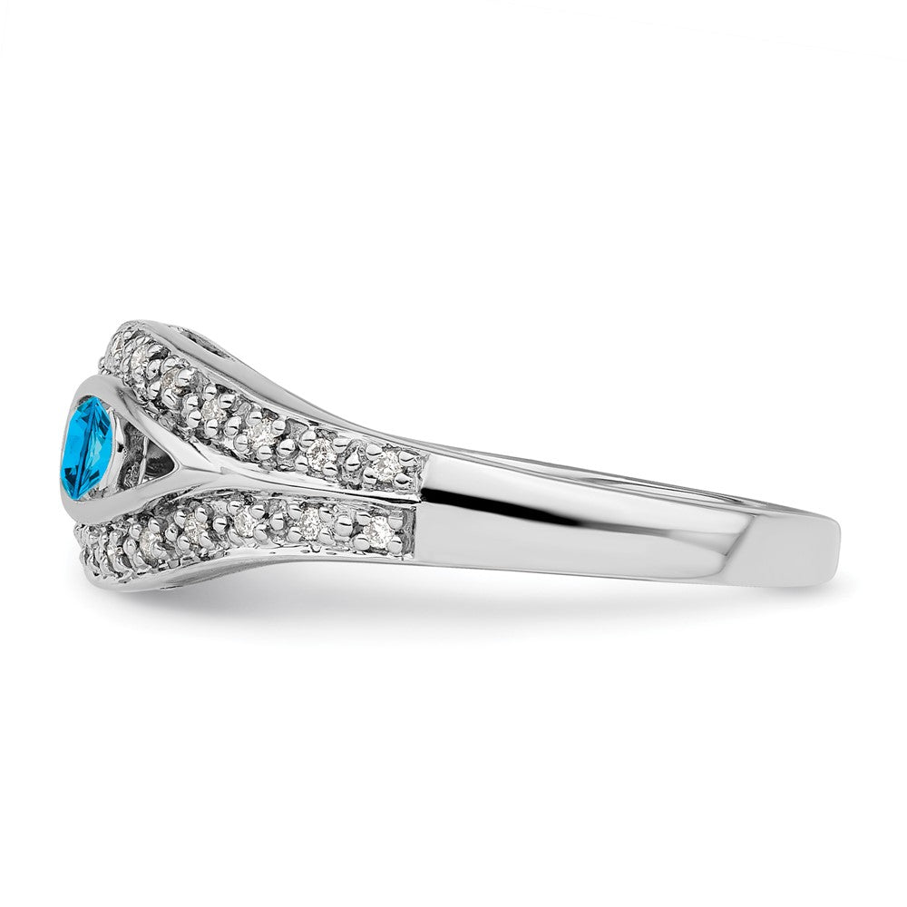 14K White Gold Family Jewelry Diamond Semi-Set Ring