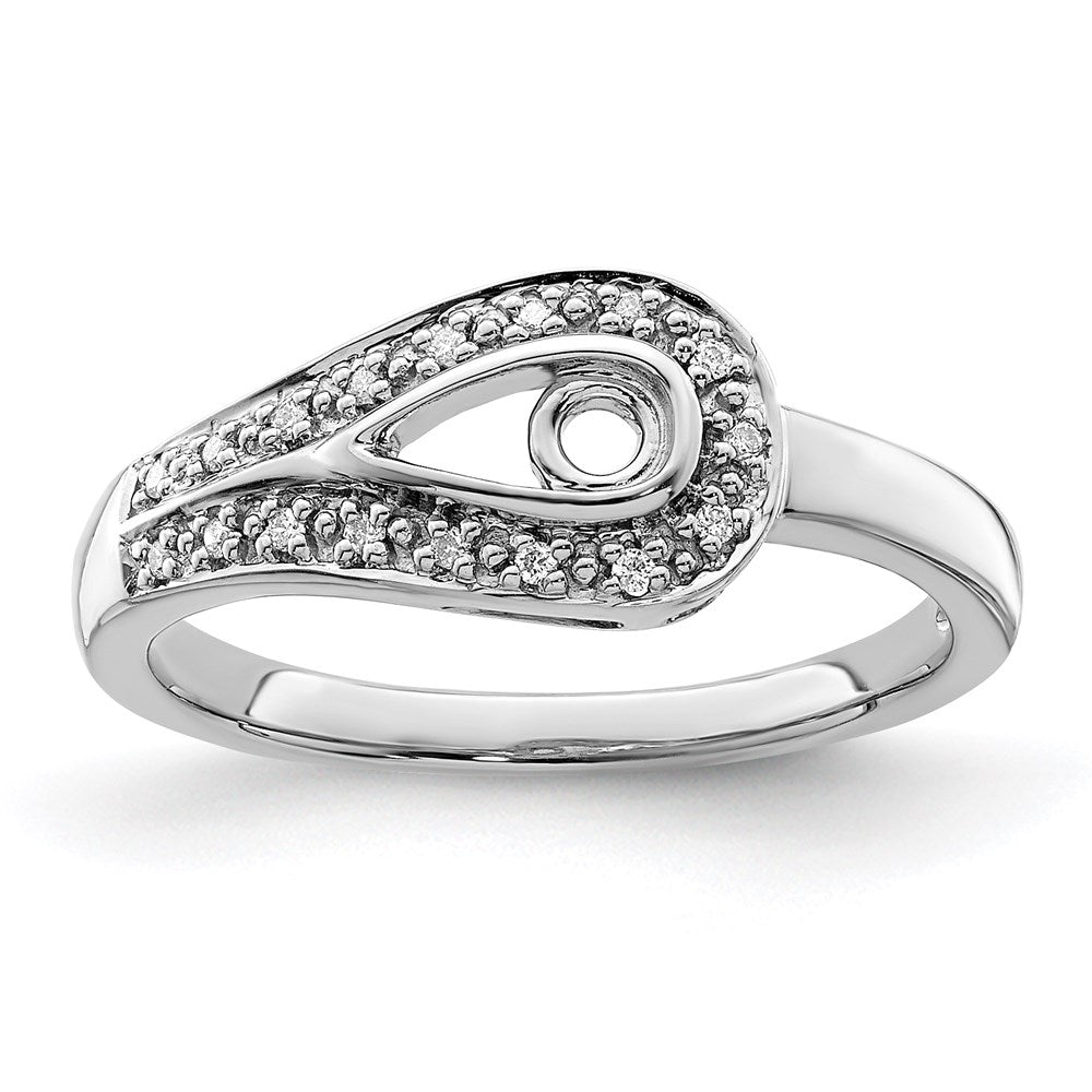 14K White Gold Family Jewelry Synthetic Stone & Diamond Set Ring