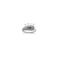 14K White Gold Family Jewelry Synthetic Stone & Diamond Set Ring