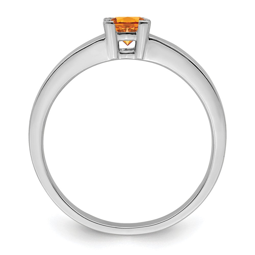 14K White Gold Family Jewelry Genuine Stone & Diamond Set Ring