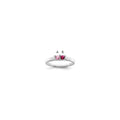 14K White Gold Family Jewelry Synthetic Stone & Diamond Set Ring