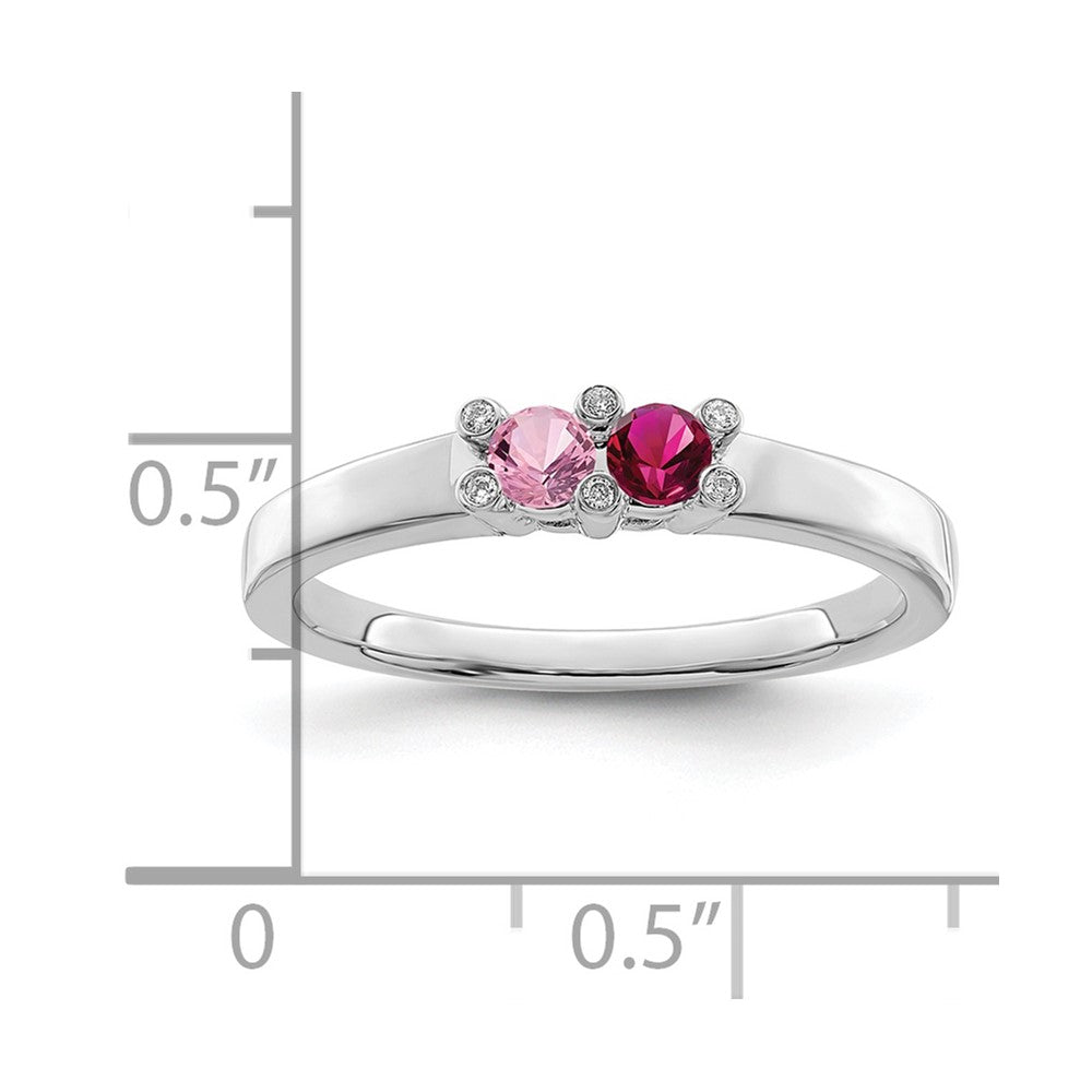 14K White Gold Family Jewelry Diamond Semi-Set Ring