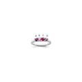 14K White Gold Family Jewelry Synthetic Stone & Diamond Set Ring