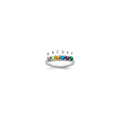 14K White Gold Family Jewelry Synthetic Stone & Diamond Set Ring