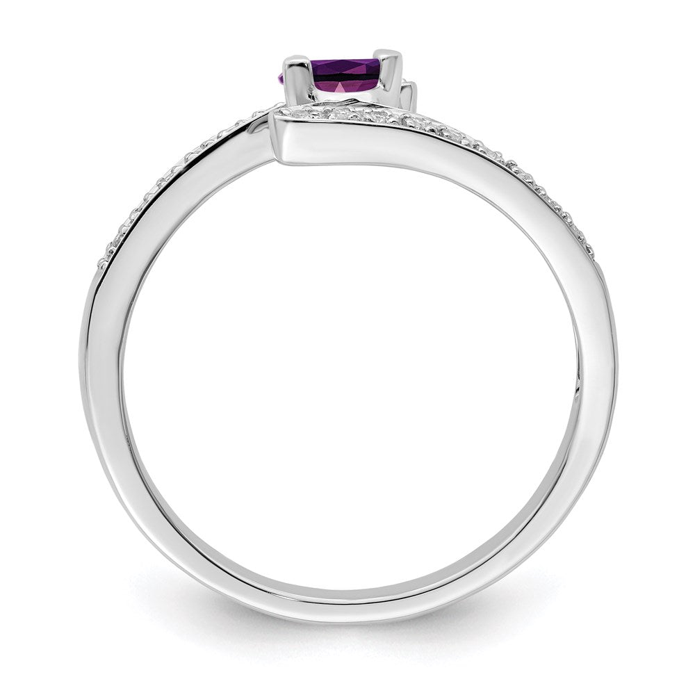 14K White Gold Family Jewelry Genuine Stone & Diamond Set Ring