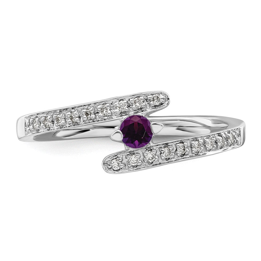 14K White Gold Family Jewelry Synthetic Stone & Diamond Set Ring