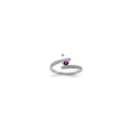 14K White Gold Family Jewelry Genuine Stone & Diamond Set Ring