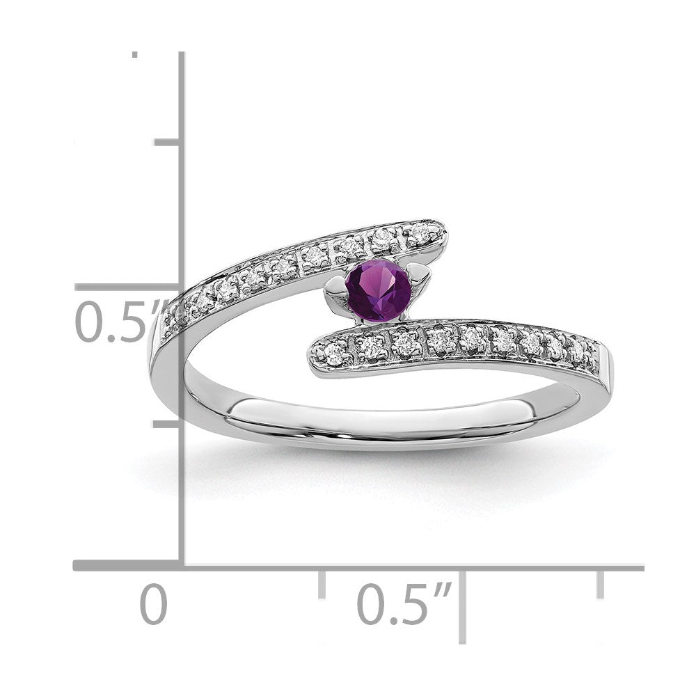 14K White Gold Family Jewelry Genuine Stone & Diamond Set Ring