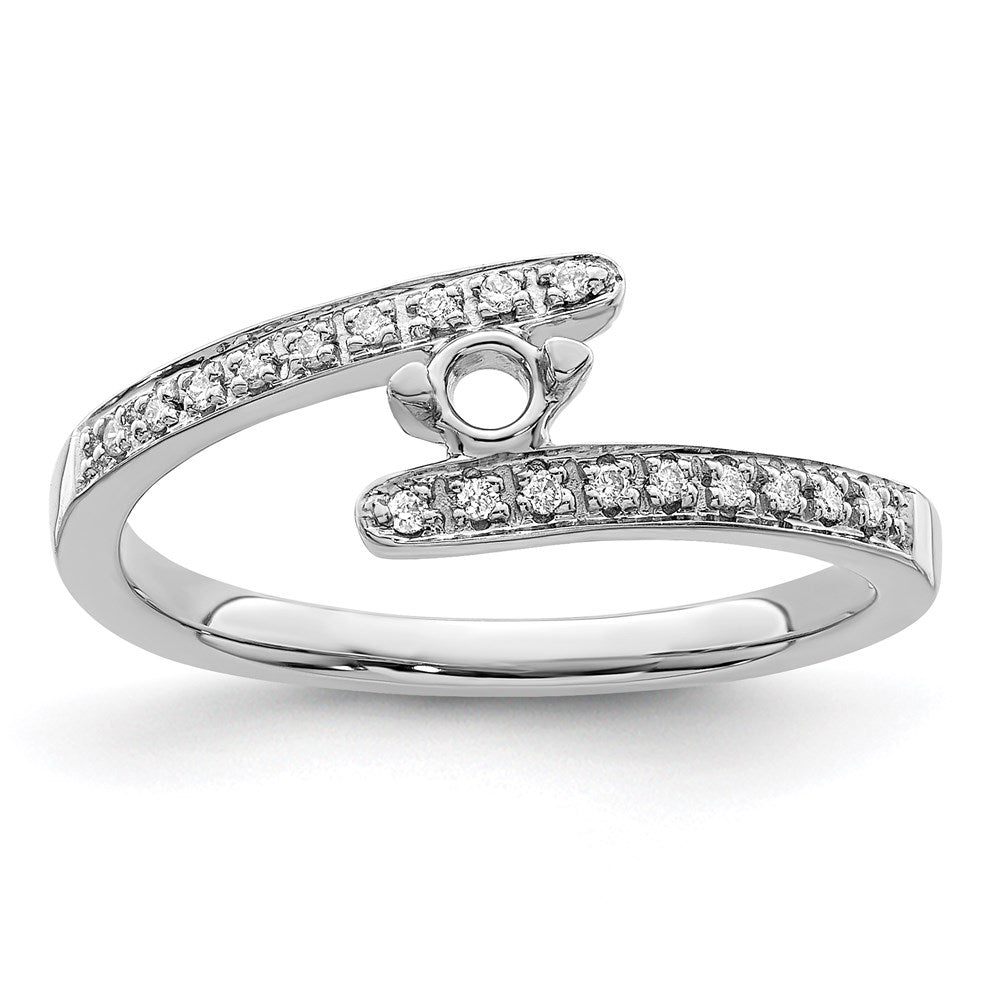 14K White Gold Family Jewelry Genuine Stone & Diamond Set Ring