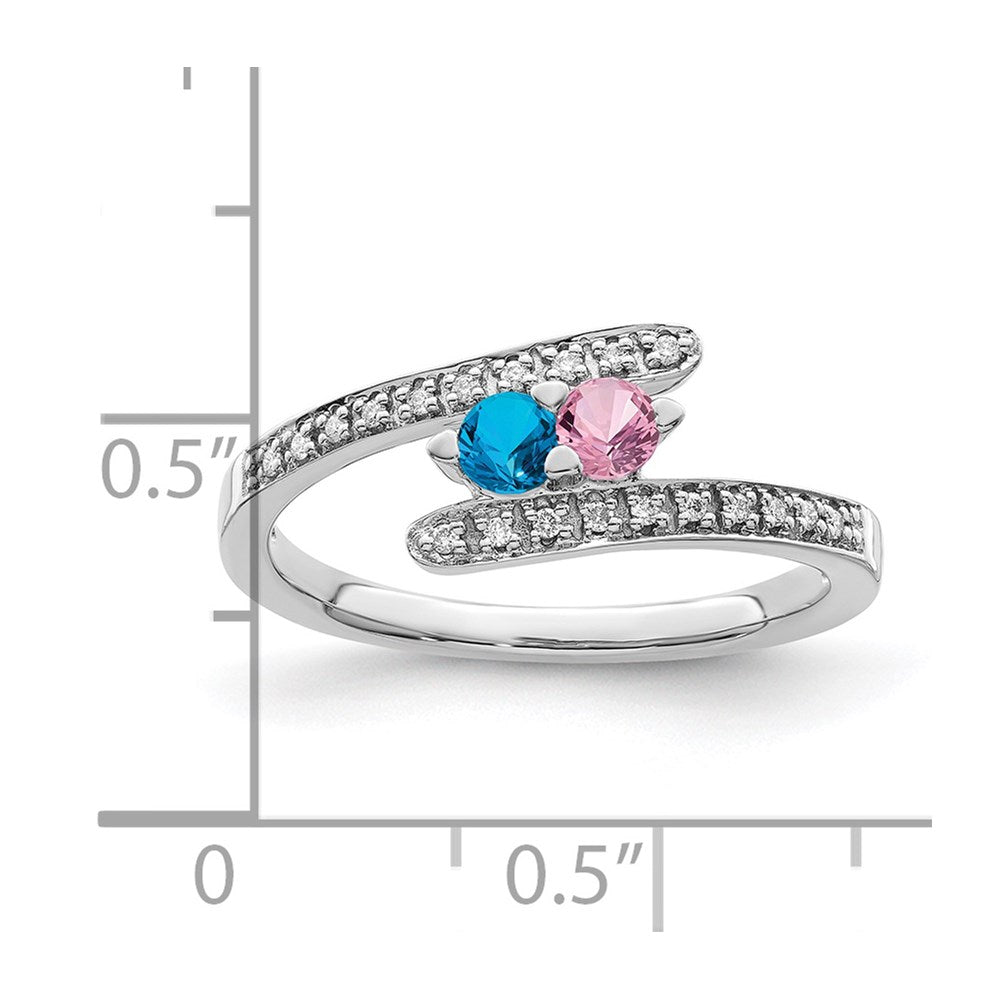 14K White Gold Family Jewelry Diamond Semi-Set Ring