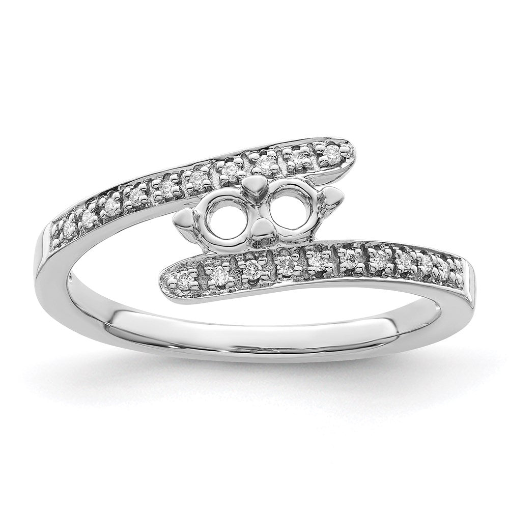 14K White Gold Family Jewelry Genuine Stone & Diamond Set Ring