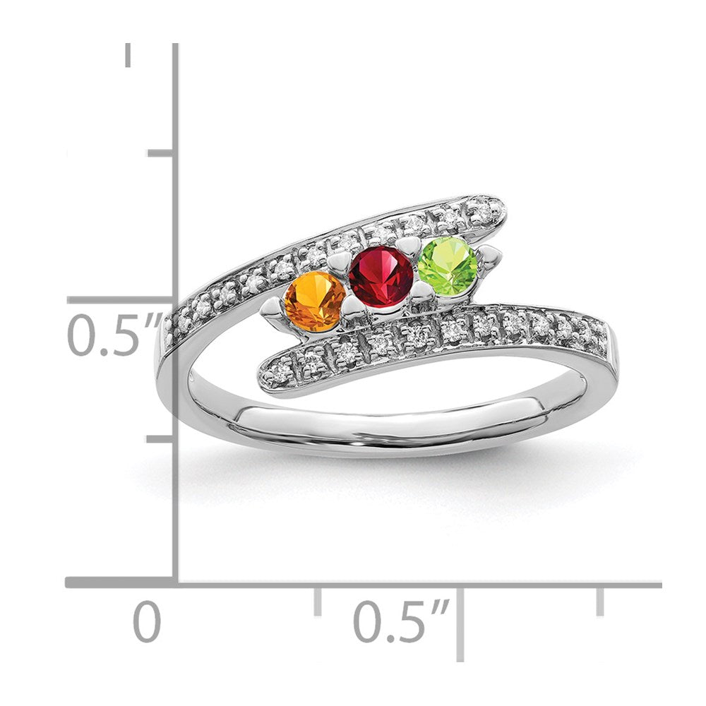 14K White Gold Family Jewelry Diamond Semi-Set Ring