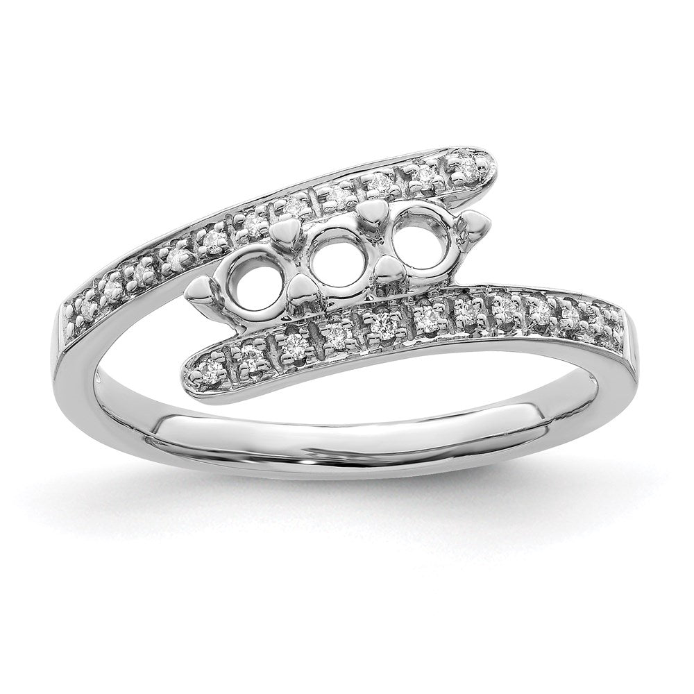 14K White Gold Family Jewelry Synthetic Stone & Diamond Set Ring
