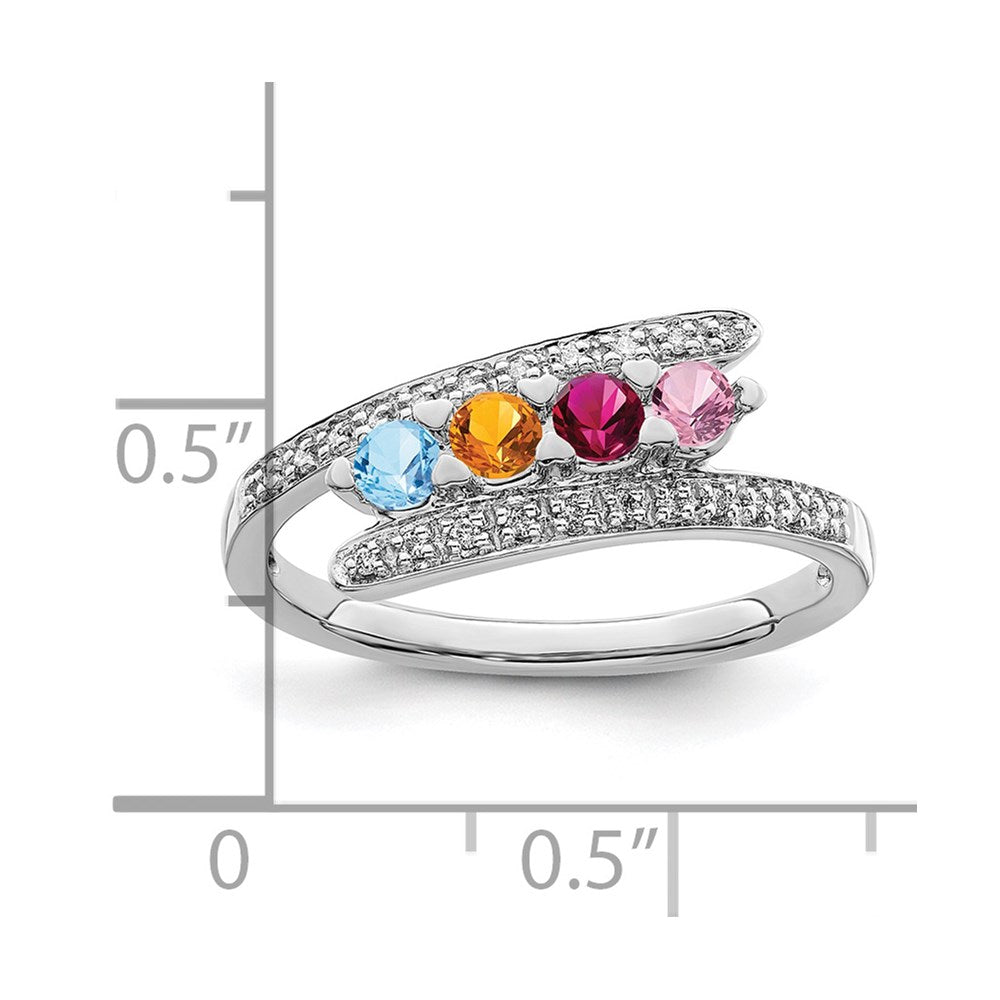 14K White Gold Family Jewelry Diamond Semi-Set Ring