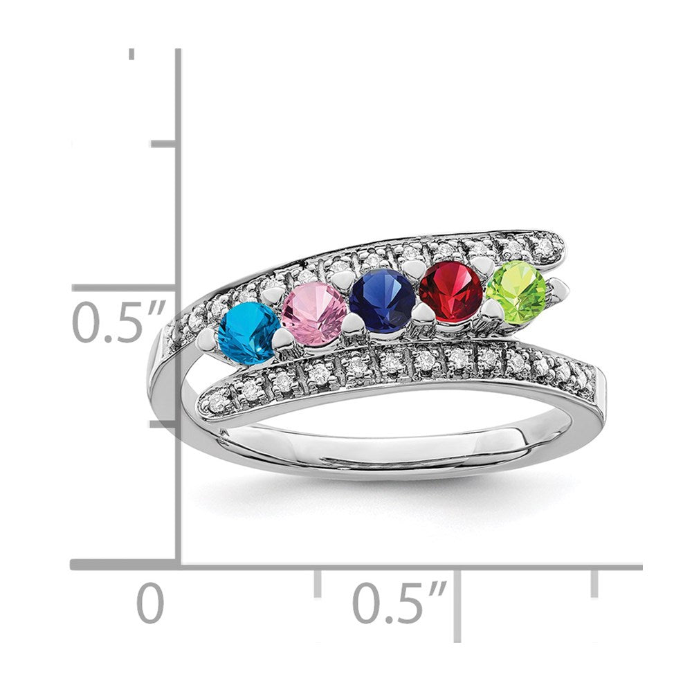 14K White Gold Family Jewelry Diamond Semi-Set Ring