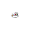 14K White Gold Family Jewelry Genuine Stone & Diamond Set Ring