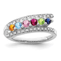 14K White Gold Family Jewelry Diamond Semi-Set Ring