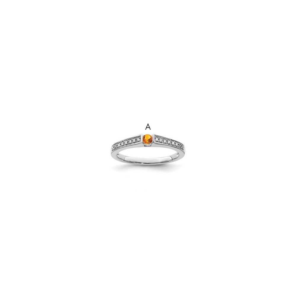 14K White Gold Family Jewelry Diamond Semi-Set Ring