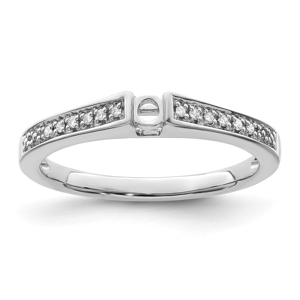 14K White Gold Family Jewelry Diamond Semi-Set Ring