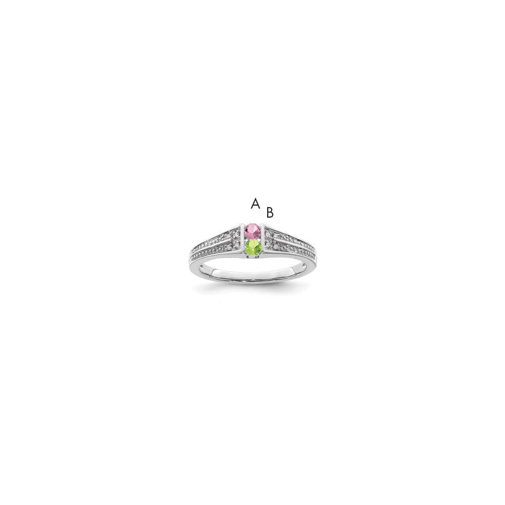 14K White Gold Family Jewelry Diamond Semi-Set Ring