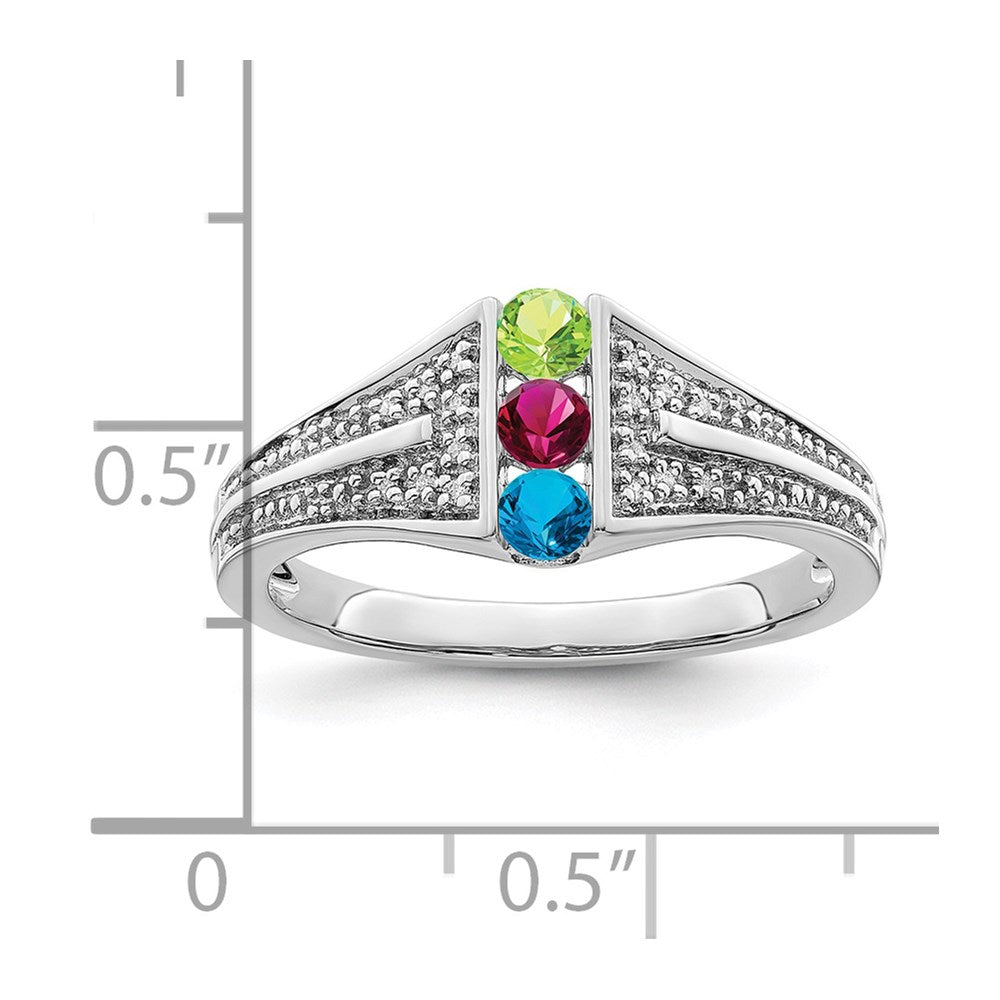 14K White Gold Family Jewelry Diamond Semi-Set Ring