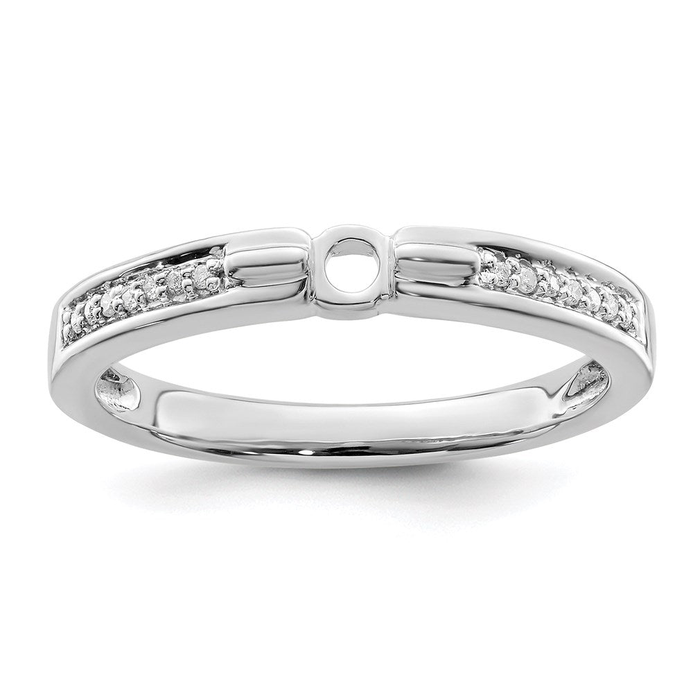 14K White Gold Family Jewelry Synthetic Stone & Diamond Set Ring