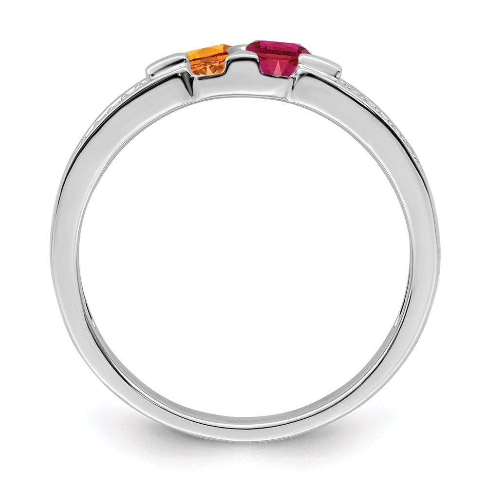 14K White Gold Family Jewelry Diamond Semi-Set Ring