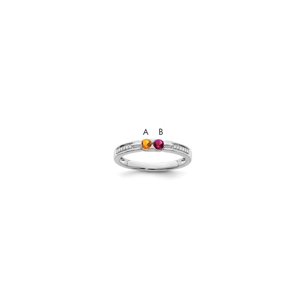 14K White Gold Family Jewelry Diamond Semi-Set Ring