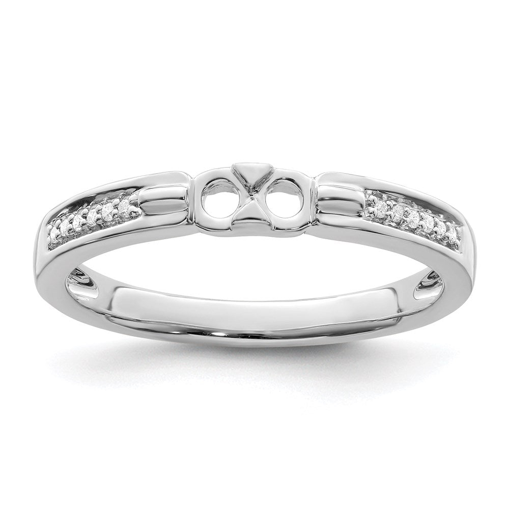 14K White Gold Family Jewelry Diamond Semi-Set Ring