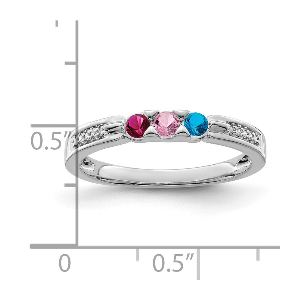 14K White Gold Family Jewelry Diamond Semi-Set Ring