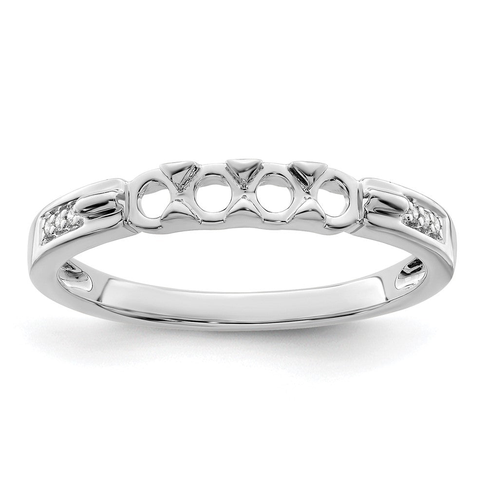 14K White gold Family Jewelry Diamond Semi-Set Ring