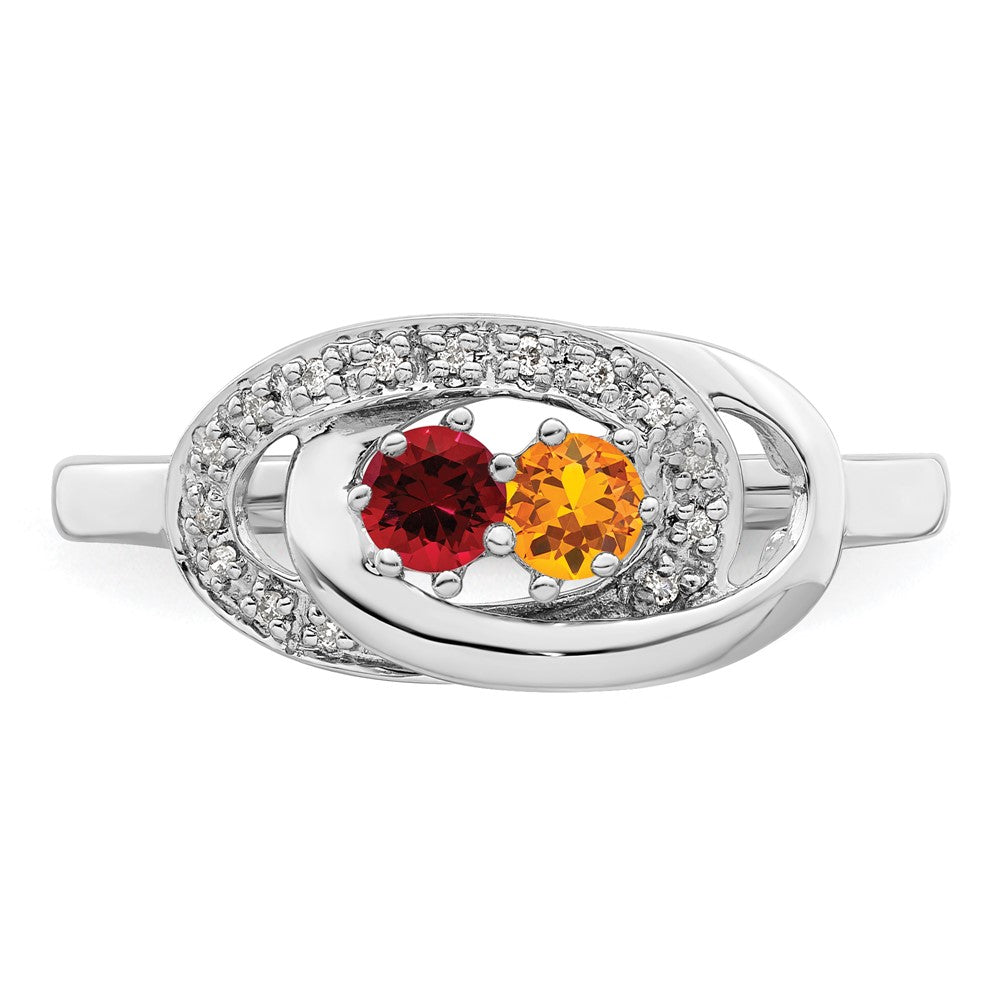 14K White Gold Family Jewelry Diamond Semi-Set Ring