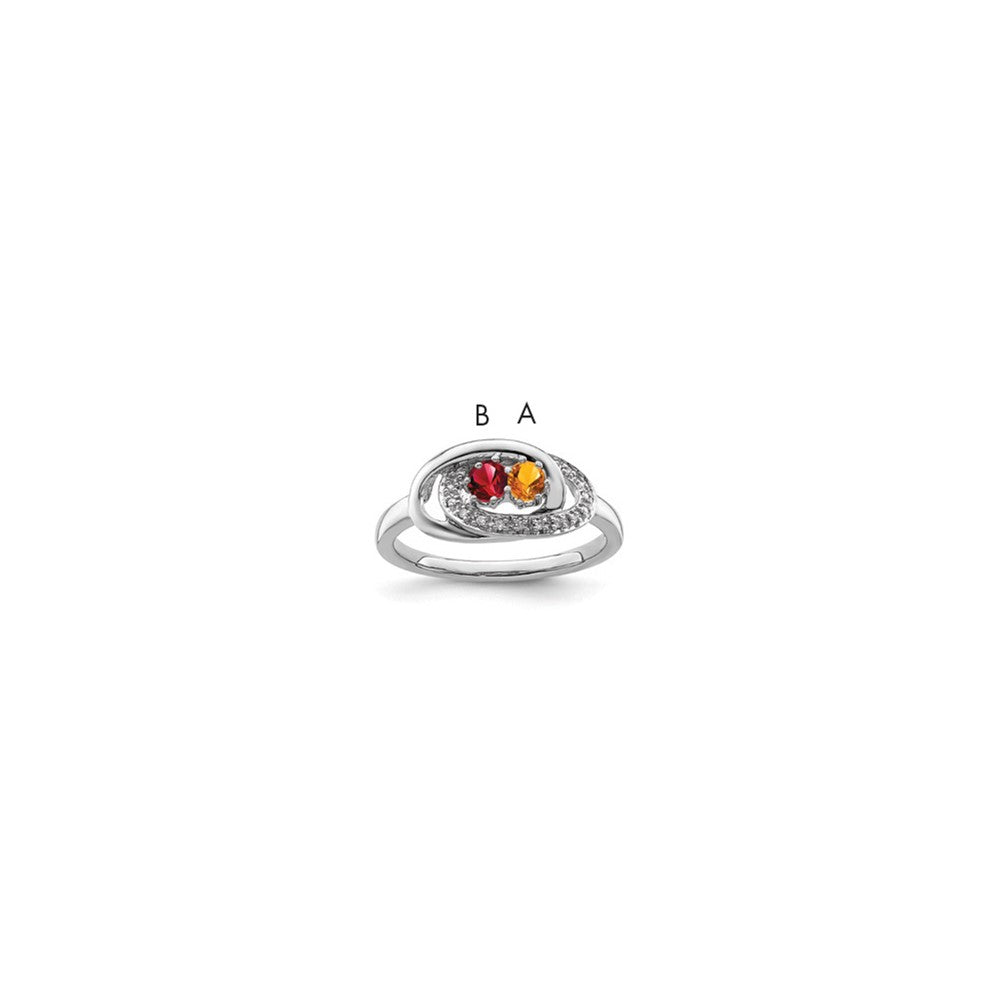 14K White Gold Family Jewelry Diamond Semi-Set Ring