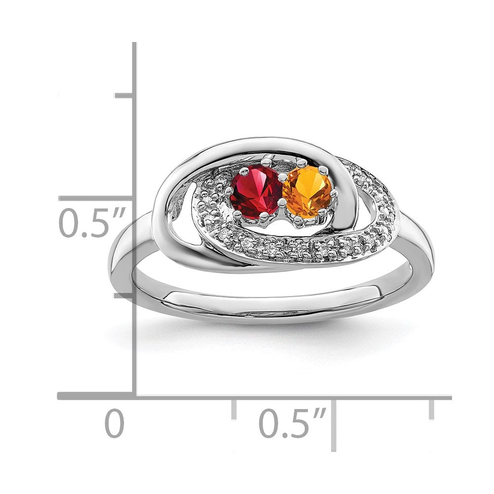 14K White Gold Family Jewelry Diamond Semi-Set Ring